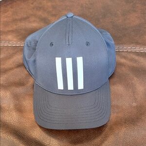 Adidas Black Cap with White Stripes